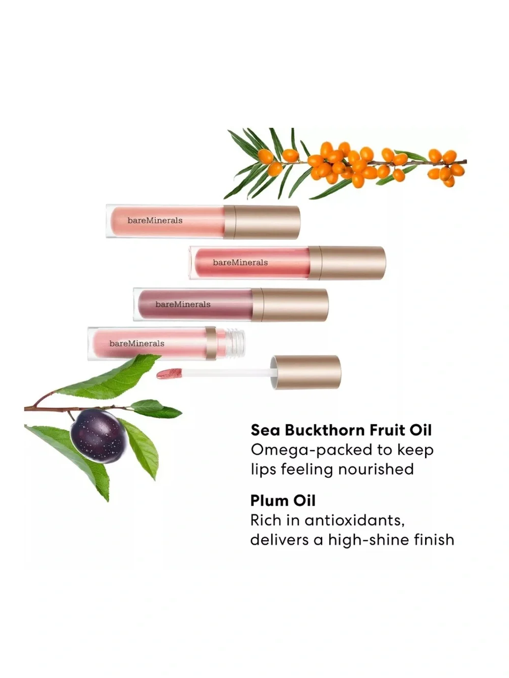 2-PC bareMinerals Mineralist Lip Gloss-Balm Mini